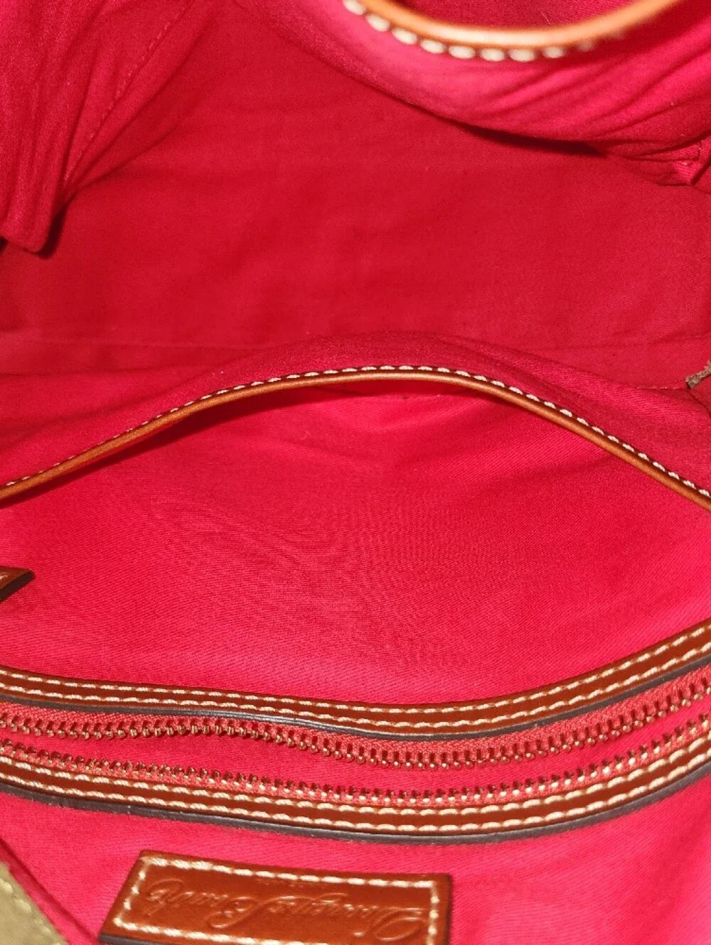 Dooney & Bourke Olive Suede Hobo with Tan Leather Trim